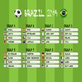 Brazil 2014 group stages, eps10 illustration, soccer post