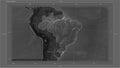 Brazil highlighted - composition. Grayscale