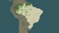 Brazil highlighted. Topo Humanitarian