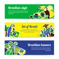 Brazil Banner Set vector design illustration Royalty Free Stock Photo