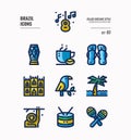 Brazil icon set 3. Include music, animal, landmark, coffee and more.