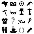 Brazil icons set Royalty Free Stock Photo