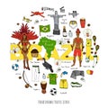 Brazil icons set Royalty Free Stock Photo