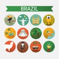 Brazil icons set Royalty Free Stock Photo