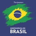 Brazil independence day celebration greeting card illustration