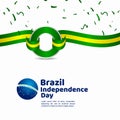 Brazil Independence Day Vector Template Design Illustration Royalty Free Stock Photo