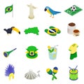 Brazil isometric 3d icons