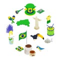 Brazil isometric 3d icons