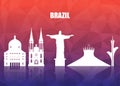 Brazil Landmark Global Travel And Journey paper background. Vector Design Template.used for your Royalty Free Stock Photo