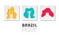 Brazil Landmark Global Travel And Journey paper background. Vector Design Template.used for your advertisement, book, banner, Royalty Free Stock Photo