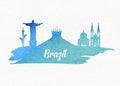 Brazil Landmark Global Travel And Journey paper background. Vector Design Template.used for your advertisement, book, banner, Royalty Free Stock Photo