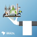 Brazil Landmark icon in flat design. Travel and journey Infographic. Vector Royalty Free Stock Photo