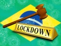 Brazil lockdown in solitary confinement or stay home - 3d Illustration