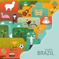 Brazil map concept Royalty Free Stock Photo