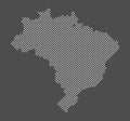 Brazil map dot on gray background. Dotted map of Brazil.