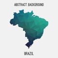 Brazil map in geometric polygonal,mosaic style.