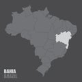 Brazil Bahia map Royalty Free Stock Photo