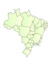 Brazil map outlined with cities Royalty Free Stock Photo