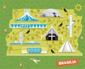 Brazil map with sightseeing places and landmarks