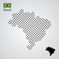 Brazil map silhouette halftone style