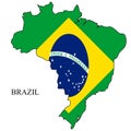 Brazil map vector illustration. South America. Latin America. America