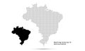 Brazil map vector, isolated background dotted background Royalty Free Stock Photo