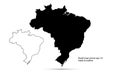 Brazil map vector, isolated black background flat Royalty Free Stock Photo