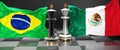 Brazil Mexico summit, meeting or aliance between those two countries that aims at solving political issues, symbolized by a chess