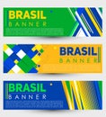 Brazil modern banner template vector set design Royalty Free Stock Photo