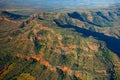 Brazil Mountain. Gren tree forest on the hill. Evening light in Pantanal, travelling in Brazil. Aerial photo, landscape in Pantana Royalty Free Stock Photo