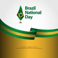 Brazil National Day Flag Vector Template Design Illustration Royalty Free Stock Photo