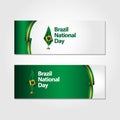 Brazil National Day Flag Vector Template Design Illustration Royalty Free Stock Photo