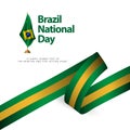 Brazil National Day Flag Vector Template Design Illustration Royalty Free Stock Photo