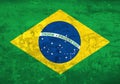 Brazil national flag background in grunge vintage style Royalty Free Stock Photo