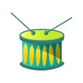 Brazil national musical instrument green drums with sticks Royalty Free Stock Photo