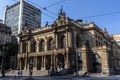 Facade of the Municipal Theater located in Ramos de Azevedo sqaure was inaugurated in 1911 Royalty Free Stock Photo