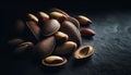 Brazil nut close up on black background Royalty Free Stock Photo
