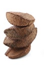 Brazil nut on white background Royalty Free Stock Photo