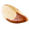 Brazil nut on white background Royalty Free Stock Photo