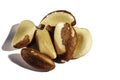 Brazil nuts isolated on white background closeup Royalty Free Stock Photo