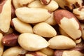 Brazil nuts texture background closeup. Shelled nuts, top view. Organic Brazil nuts, a plant-based treat Royalty Free Stock Photo