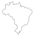 Brazil outline map with shadow