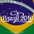 2016 Brazil. Patriotic banner for website template, cards, posters, logo, brochure.