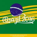 2016 Brazil. Patriotic banner for website template, cards, posters, logo, brochure. Typographic concept. Vector illustration.