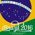 2016 Brazil. Patriotic banner for website template, cards, posters, logo, brochure.