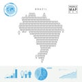 Brazil People Icon Map. Stylized Vector Silhouette of Brazil. Population Growth and Aging Infographics