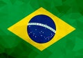 Brazil polygonal flag. Mosaic modern background. Geometric design