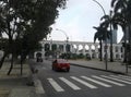 Brazil - Rio de Janeiro - Downtown - Arcos da Lapa - Aqueduct - Trees - City - Square