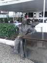 Brazil - Rio de Janeiro - Leme - Ary Barroso Statue - Man seated table looking