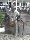 Brazil - Rio de Janeiro - Leme - Ary Barroso Statue - Man seated table looking